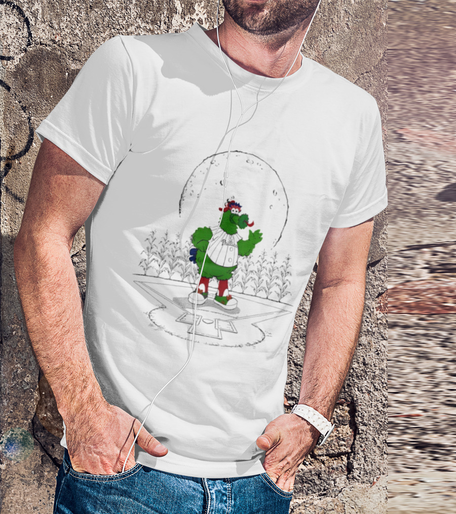 Philadelphia Phillies Phanatic MLB 2026 Season Field Of Dreams Moonlit Scene T-Shirt