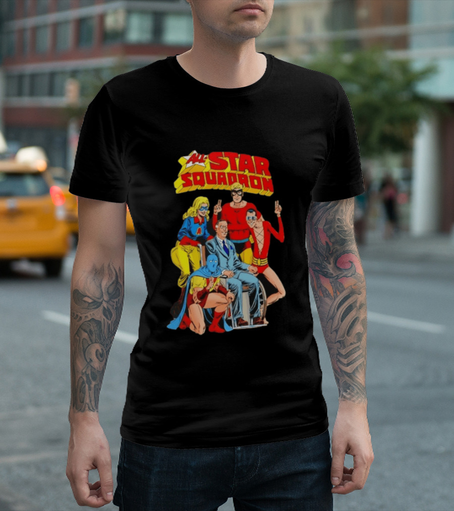 All Star Squadron DC Comics Superhero Team Cover T-Shirt