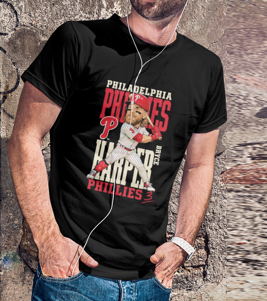 Philadelphia Phillies Bryce Harper 3 Caricature 2026 MLB Season T-Shirt