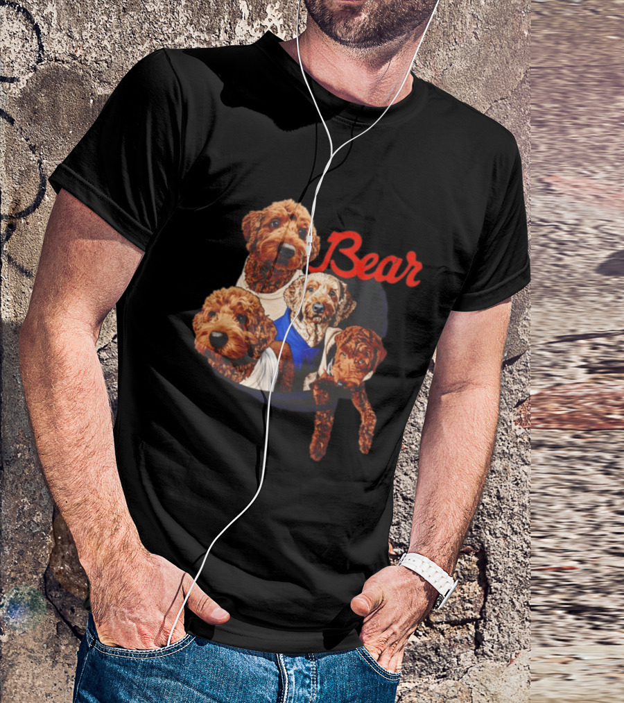 Chicago Bears Goldendoodle Four Dogs Bear T-Shirt