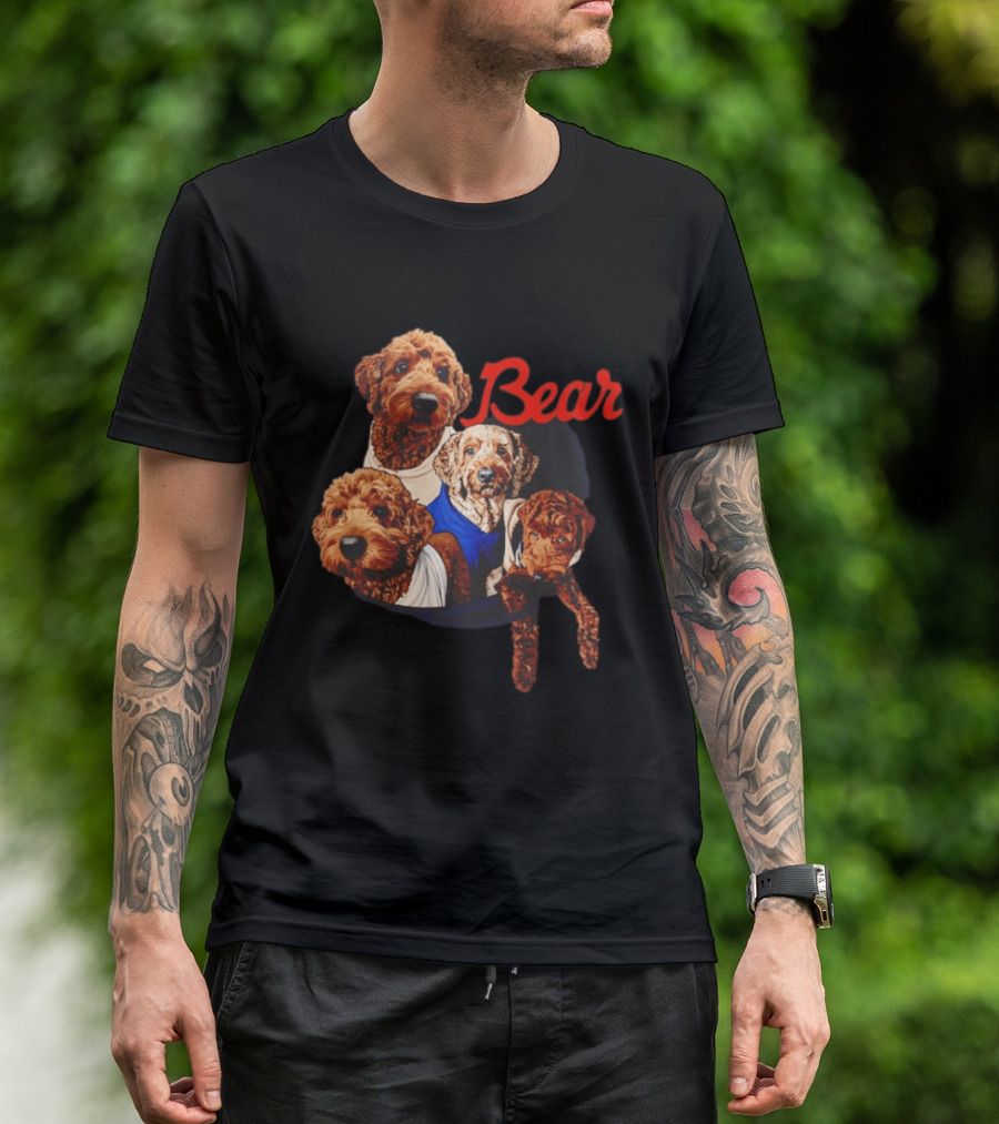 Chicago Bears Goldendoodle Four Dogs Bear T-Shirt