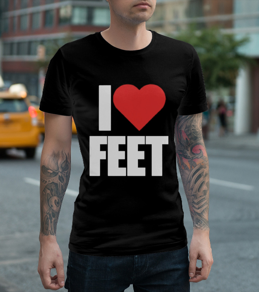 I Heart Feet Bold Red Heart Fun T-Shirt