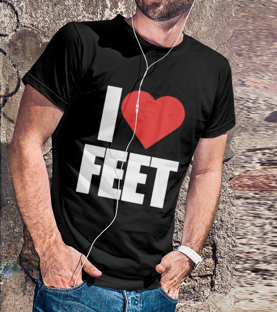 I Heart Feet Bold Red Heart Fun T-Shirt