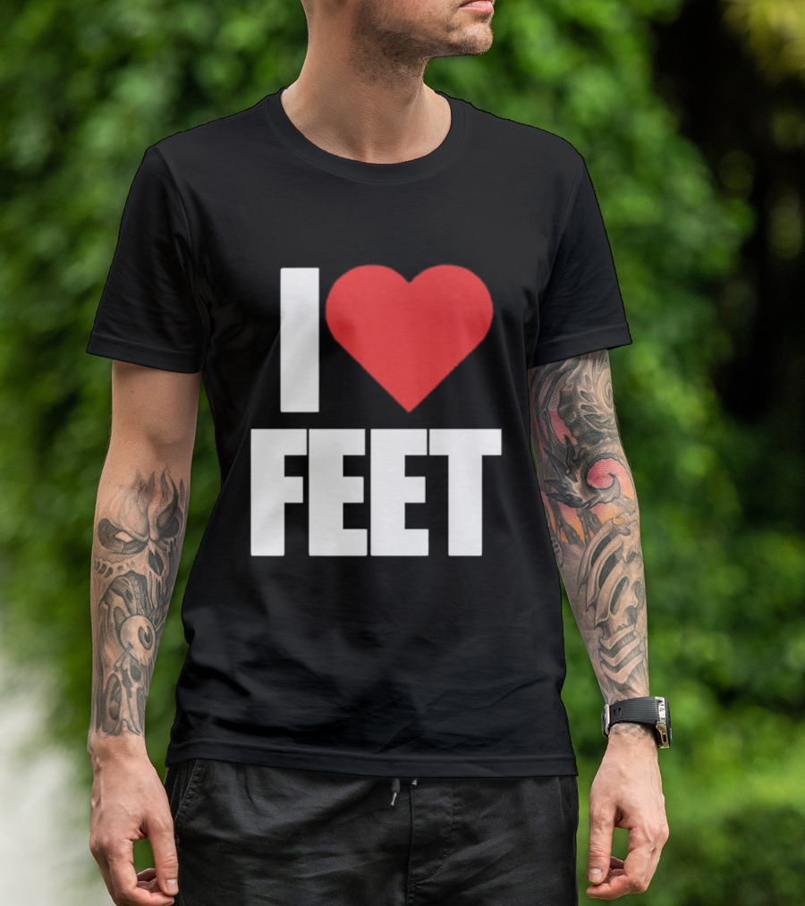 I Heart Feet Bold Red Heart Fun T-Shirt