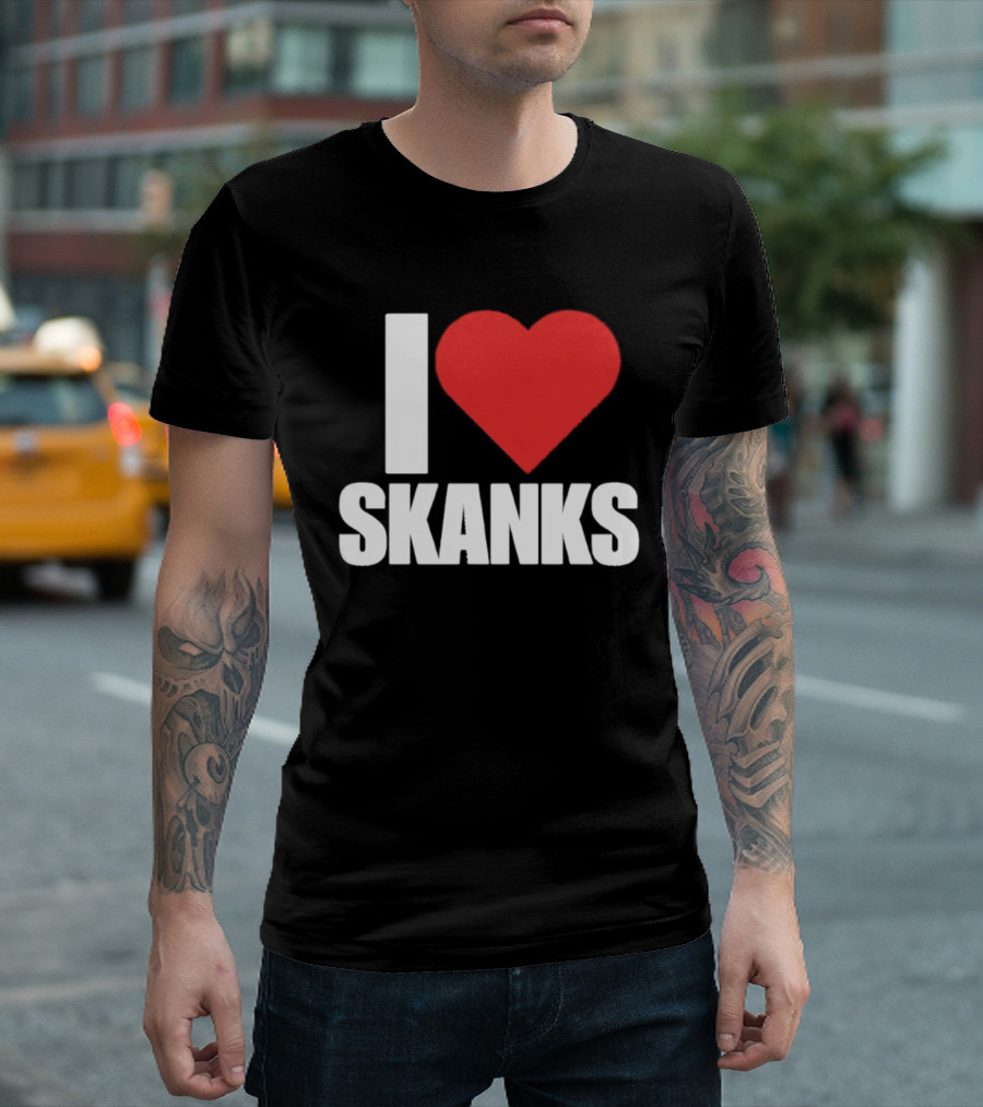 I Heart Skanks Red Love Symbol Humor T-Shirt