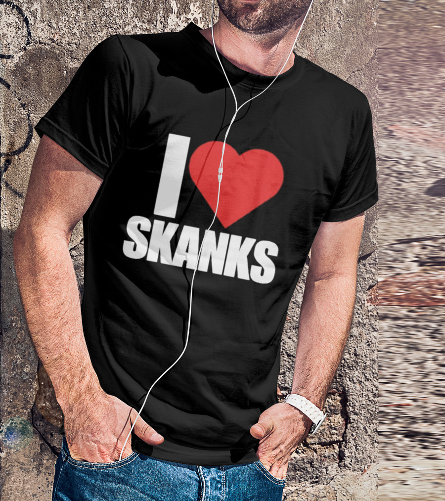 I Heart Skanks Red Love Symbol Humor T-Shirt