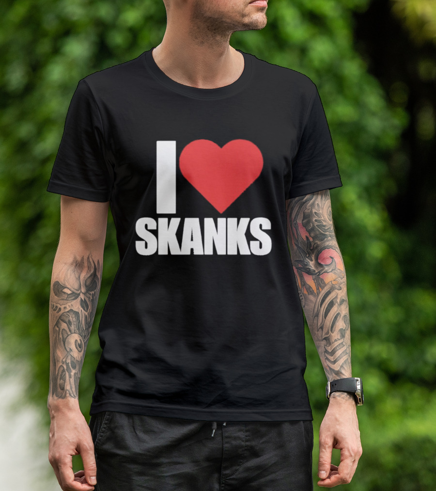 I Heart Skanks Red Love Symbol Humor T-Shirt