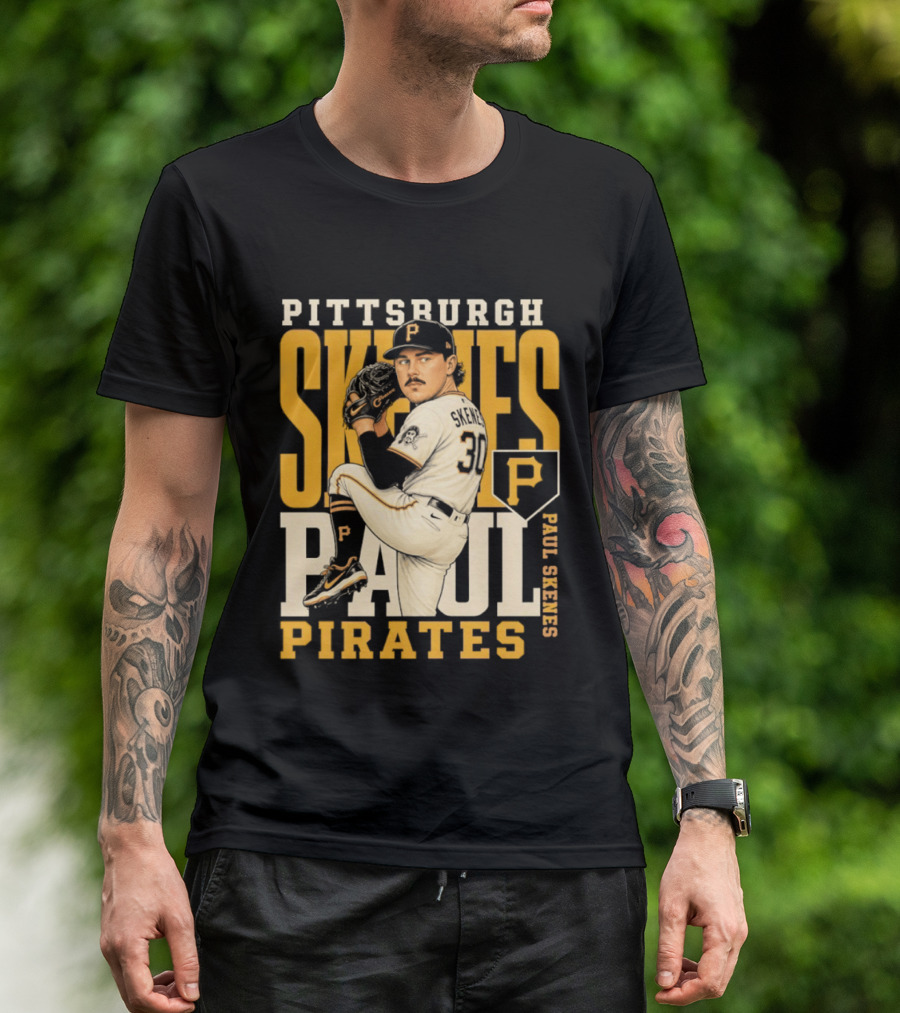 Pittsburgh Pirates Paul Skenes 34 Baseball Player Caricature 2026 Season T-Shirt