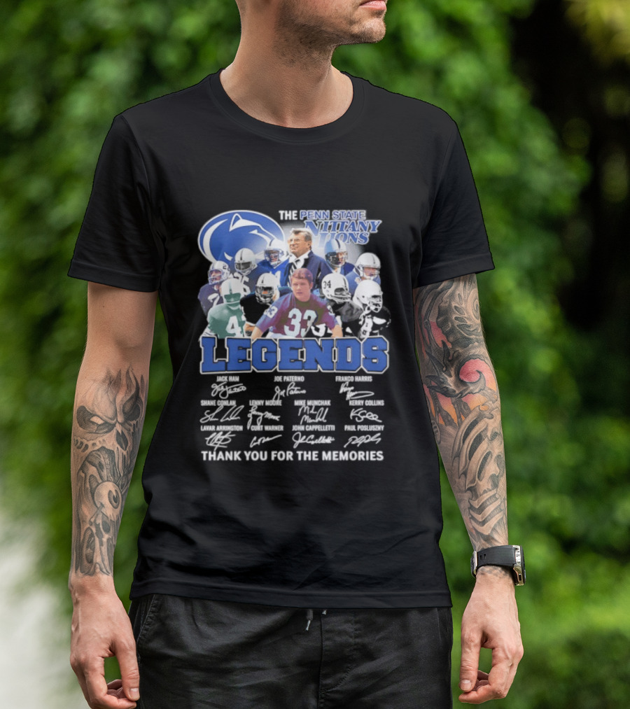 Penn State Nittany Lions Legends Thank You For The Memories Signatures T-Shirt