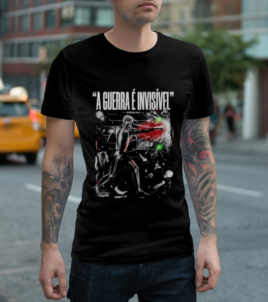 A Guerra É Invisível Efésios 6 12 Batalha Espiritual Skeletons Spiritual Battle T-Shirt