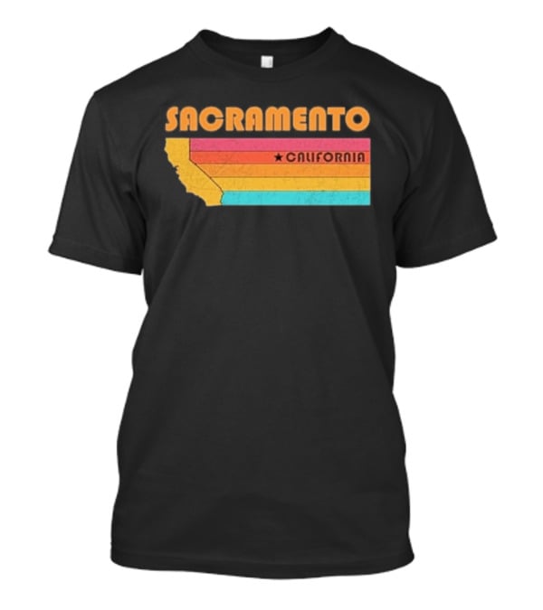 Sacramento California Retro Map Souvenir T-Shirt