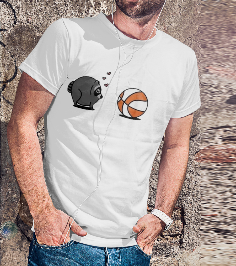 Seattle Storm Raccoon Hearts Basketball Jimothy Loves Hoops T-Shirt