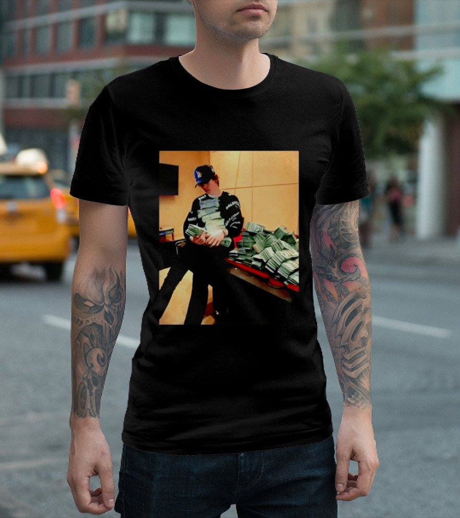Balenciaga Black Long Sleeve With RALEC And Los Angeles Cap T-Shirt