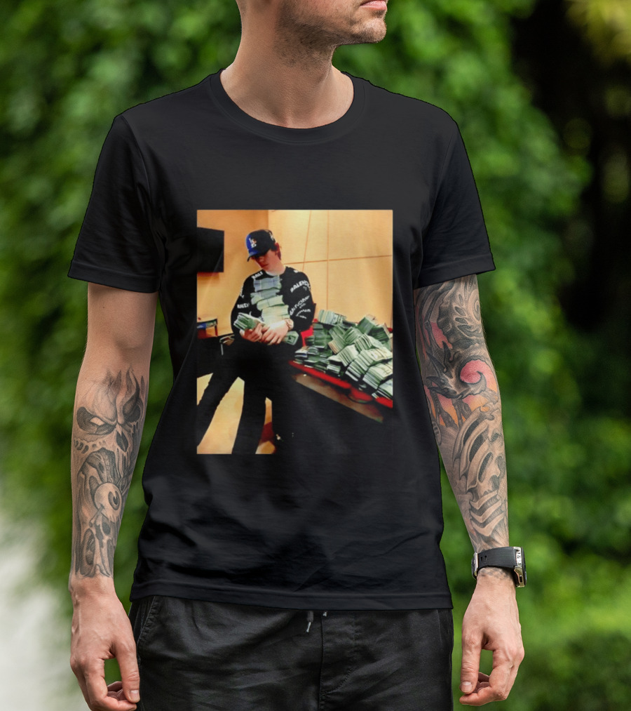 Balenciaga Black Long Sleeve With RALEC And Los Angeles Cap T-Shirt