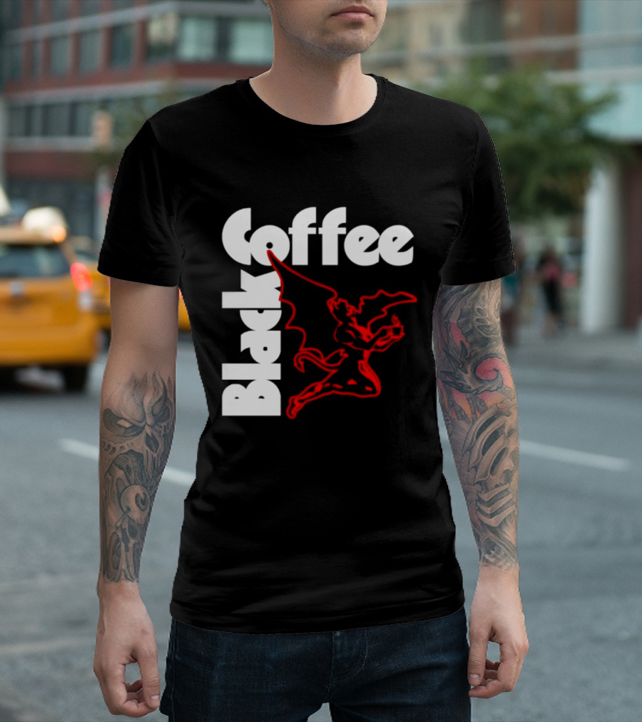 Black Coffee Devil Caffeine Drinking T-Shirt