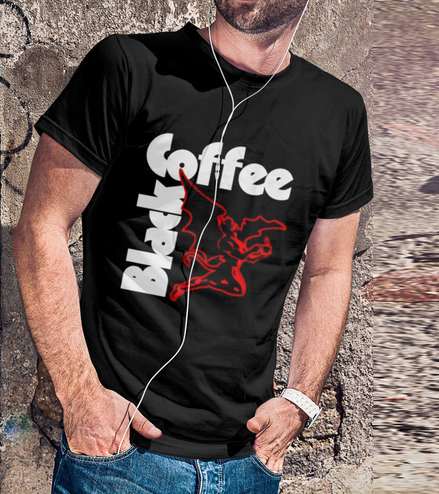 Black Coffee Devil Caffeine Drinking T-Shirt