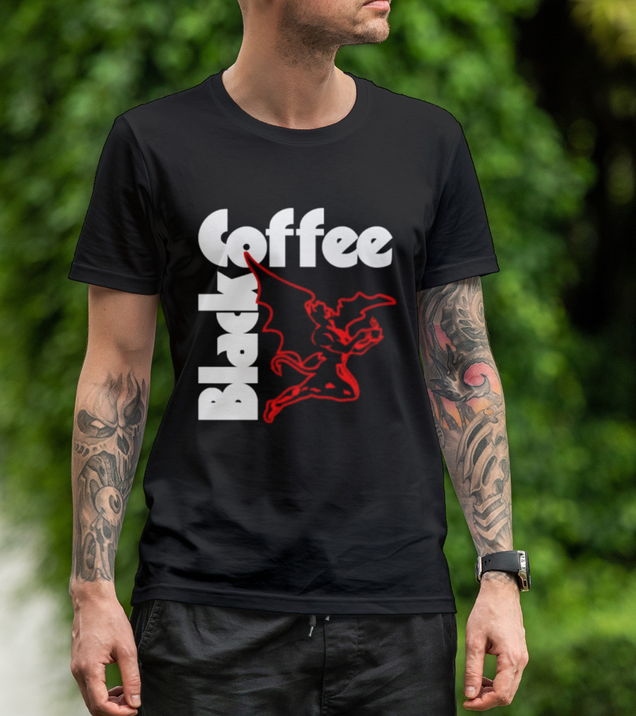 Black Coffee Devil Caffeine Drinking T-Shirt