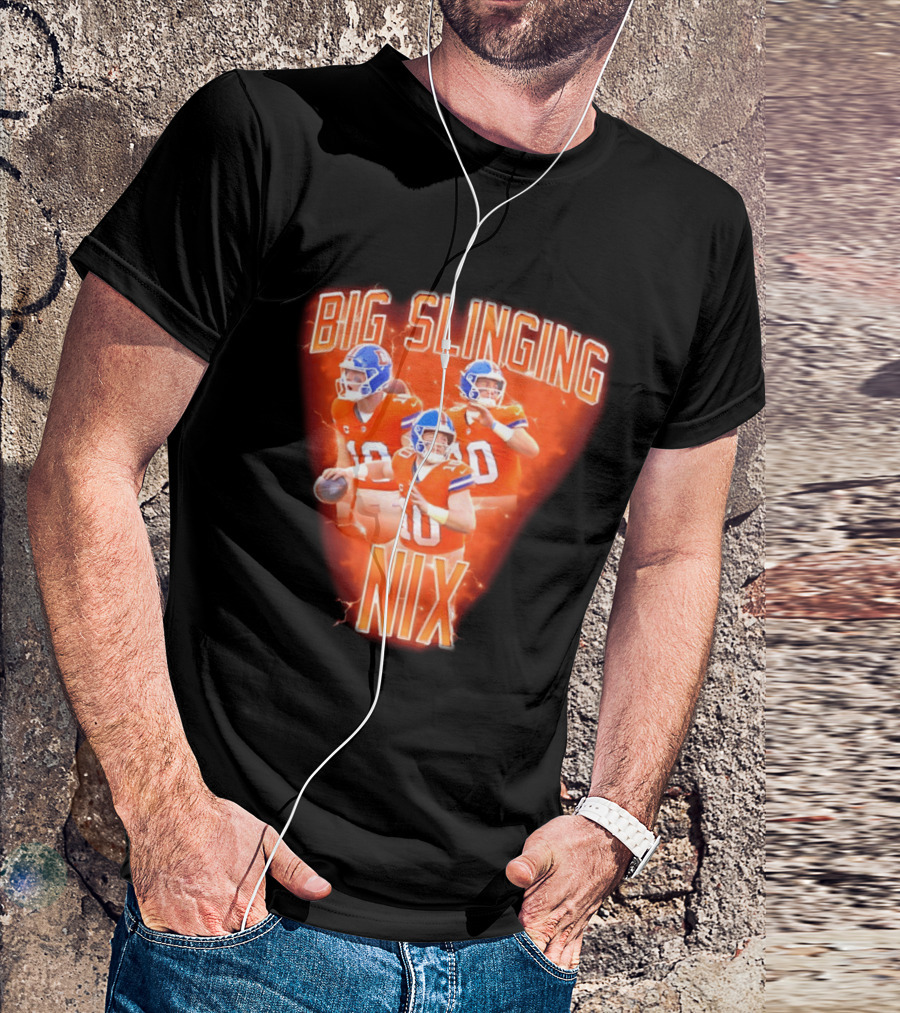 Denver Broncos Big Slinging Bo Nix Collage T-Shirt