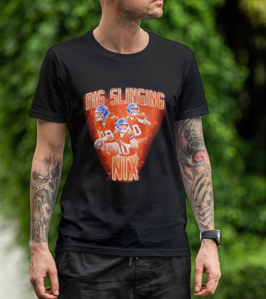 Denver Broncos Big Slinging Bo Nix Collage T-Shirt