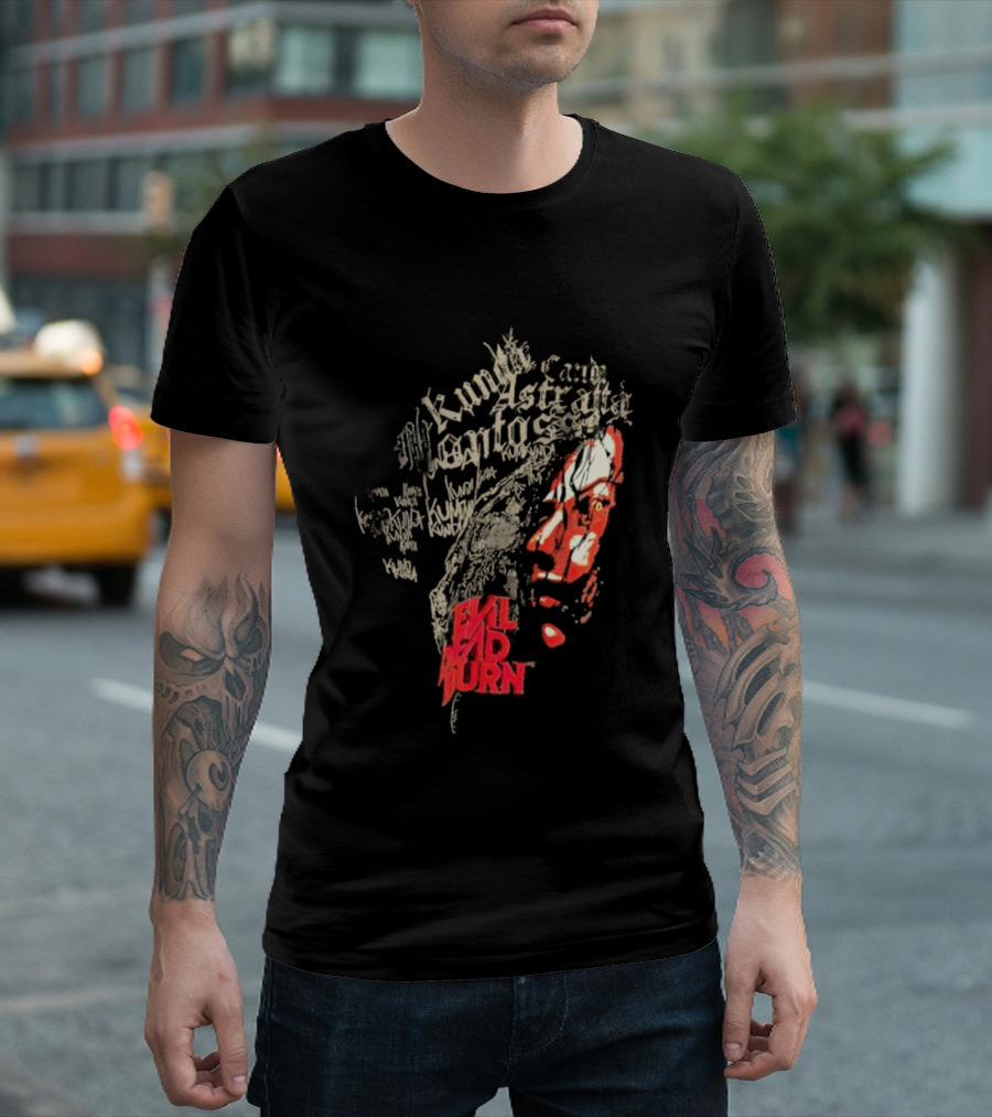 Kunda Astaroth Manto Satta Evil Dead Burn Face Typographic T-Shirt