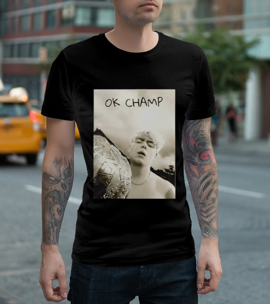 OK Champ Kyle Fletcher Holding Championship Belt T-Shirt