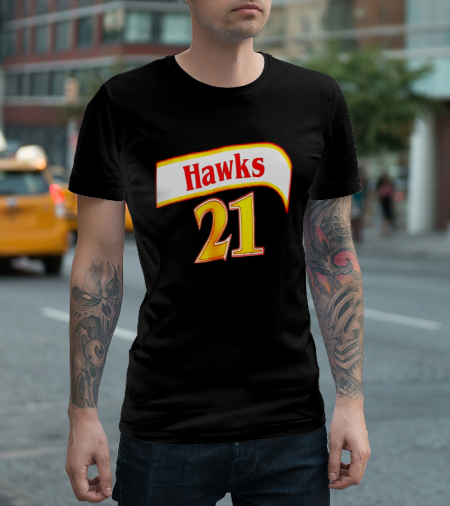 Hawks 21 Basketball Jersey NBA Team Edition T-Shirt