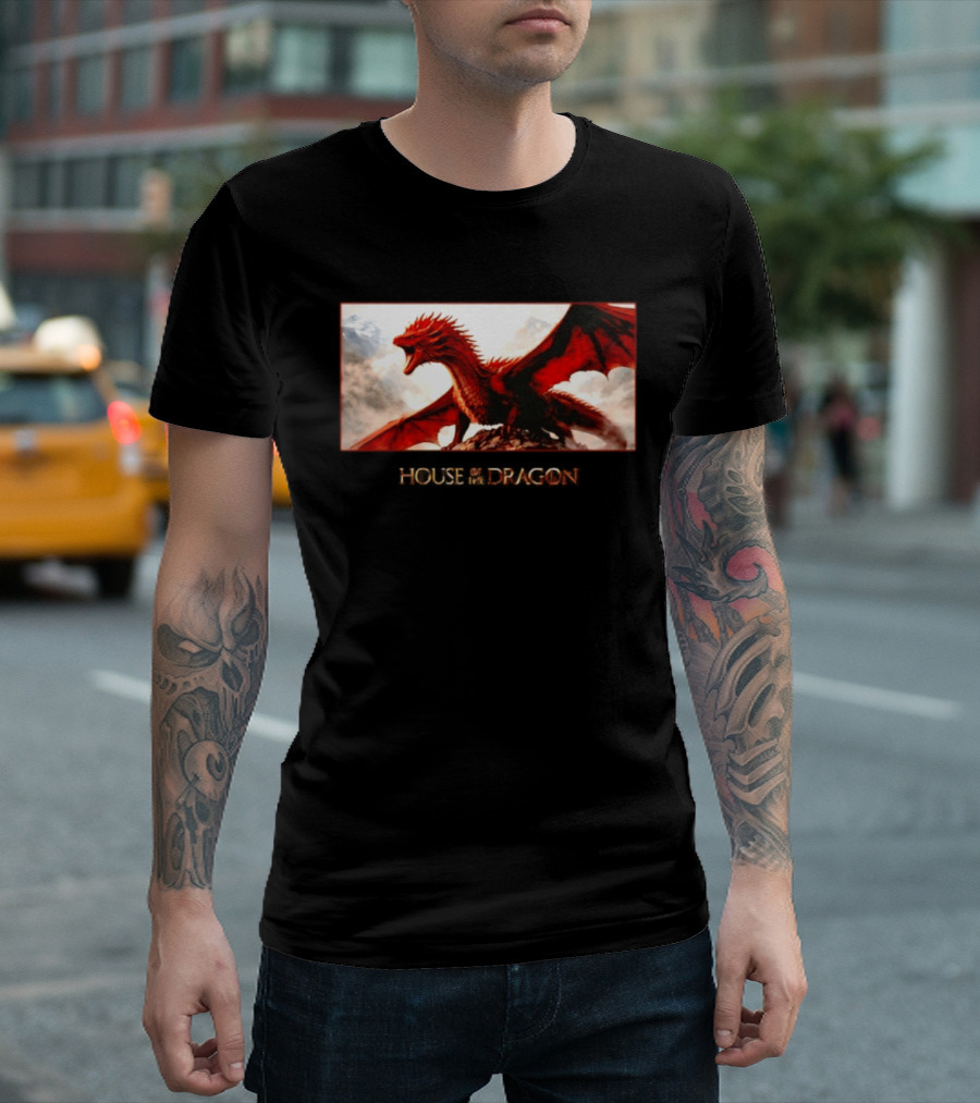 House Of The Dragon Caraxes War Memorial Mountains Scene T-Shirt