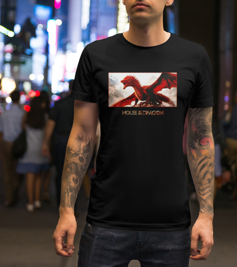 House Of The Dragon Caraxes War Memorial Mountains Scene T-Shirt