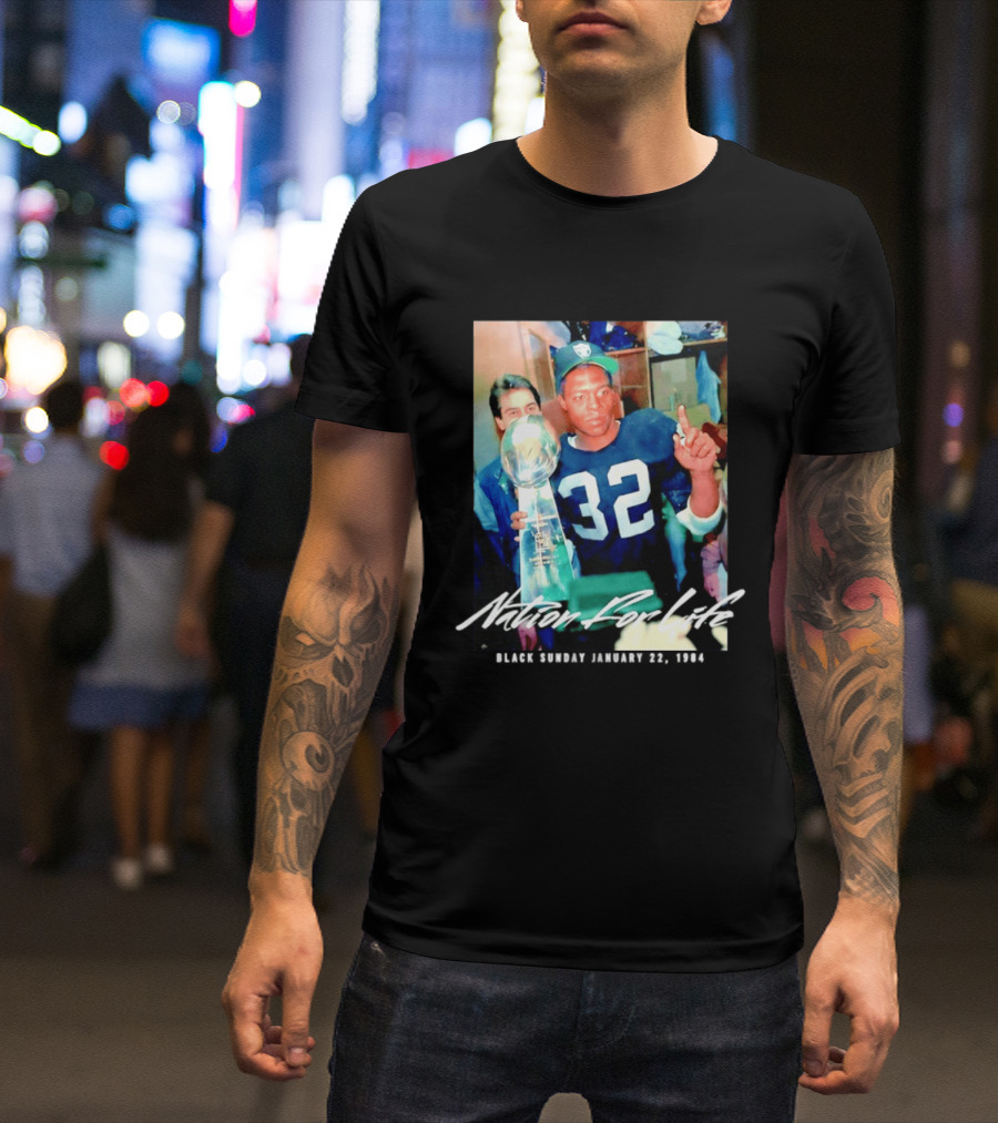 Marcus Allen Nation For Life Black Sunday January 22 1984 T-Shirt