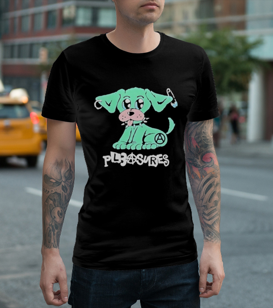 Pleasures Ruff Neon Dog Safety Pin T-Shirt
