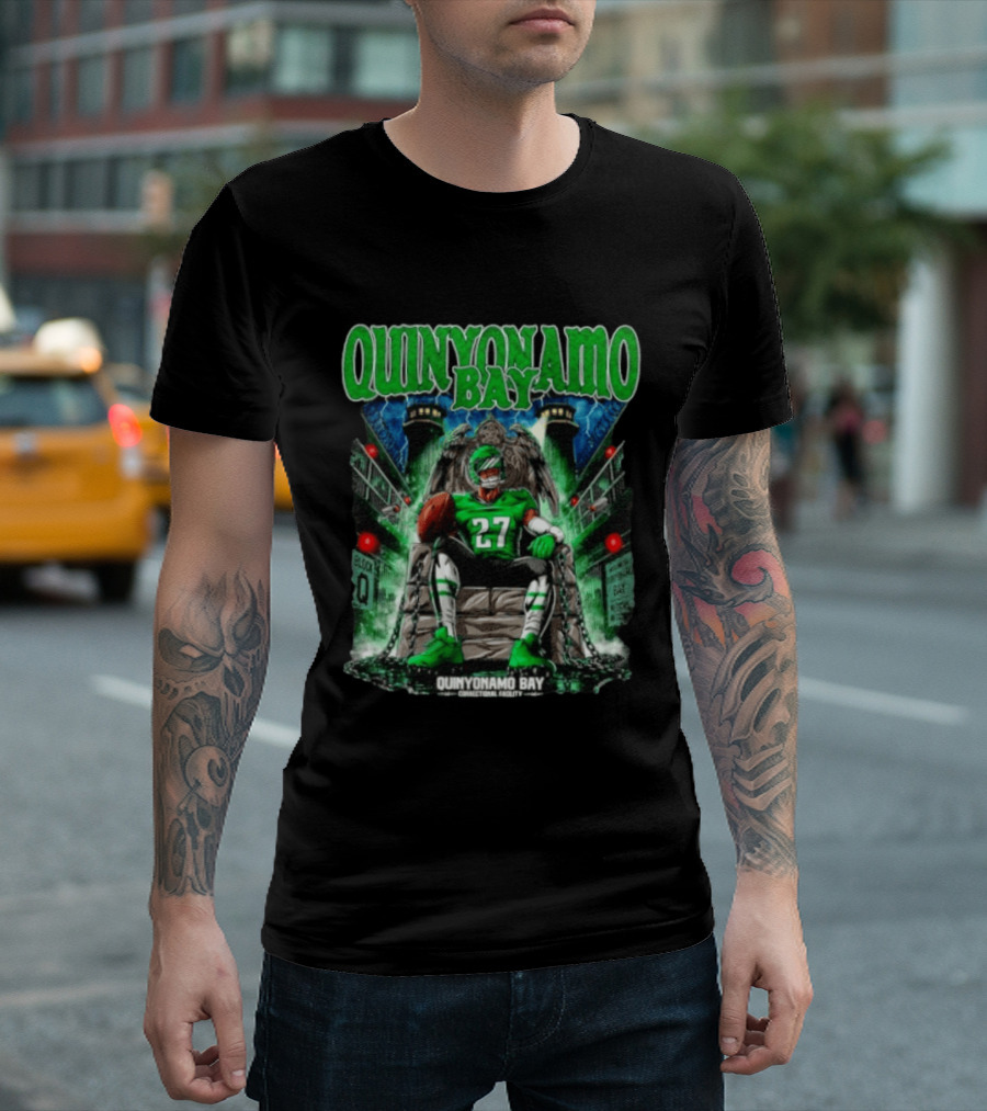 Quinyonamo Bay No 27 Correctional Facility Philly Sports Football T-Shirt