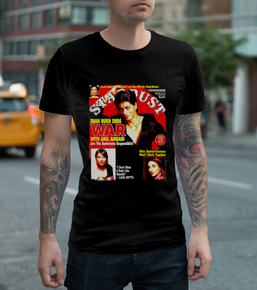 Stardust Magazine May 2010 Shah Rukh Khan Anil Ambani War Are Bachchans Responsible Sonam Kapoor Lara Dutta Interview T-Shirt