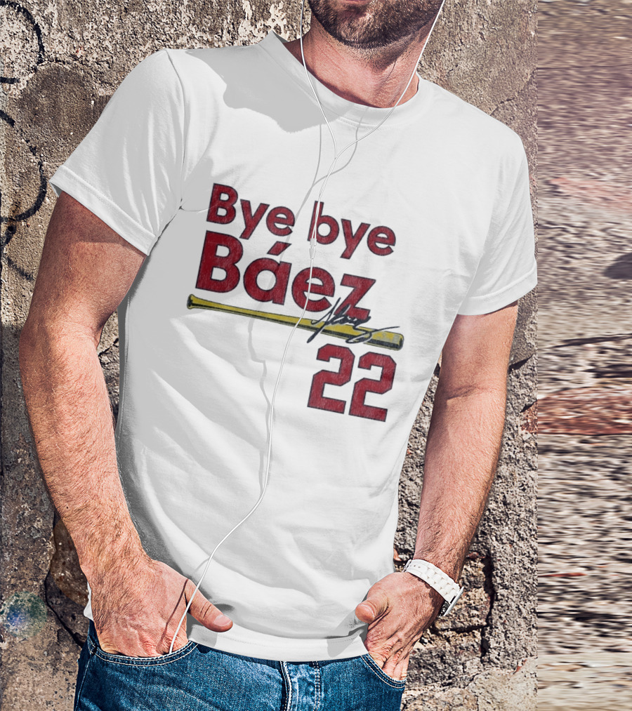 Bye Bye Báez St. Louis Cardinals MLB 2026 Number 22 Baseball Bat Signature T-Shirt