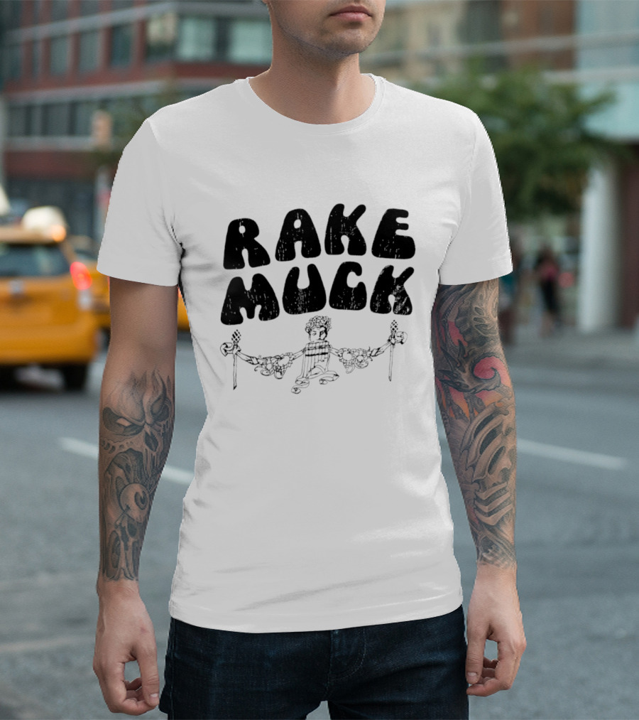 Rake Muck Mythology Pan Satyr Vintage Black And White T-Shirt