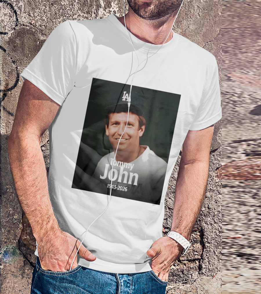 Tommy John 1943 2026 Los Angeles Baseball Memoriam T-Shirt