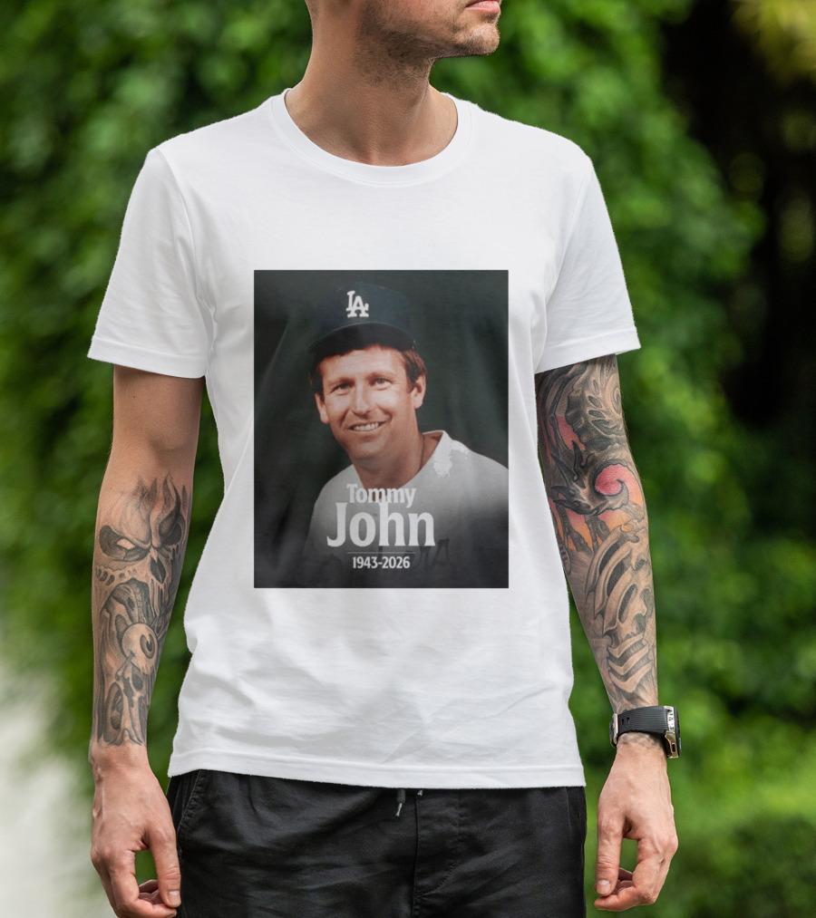 Tommy John 1943 2026 Los Angeles Baseball Memoriam T-Shirt