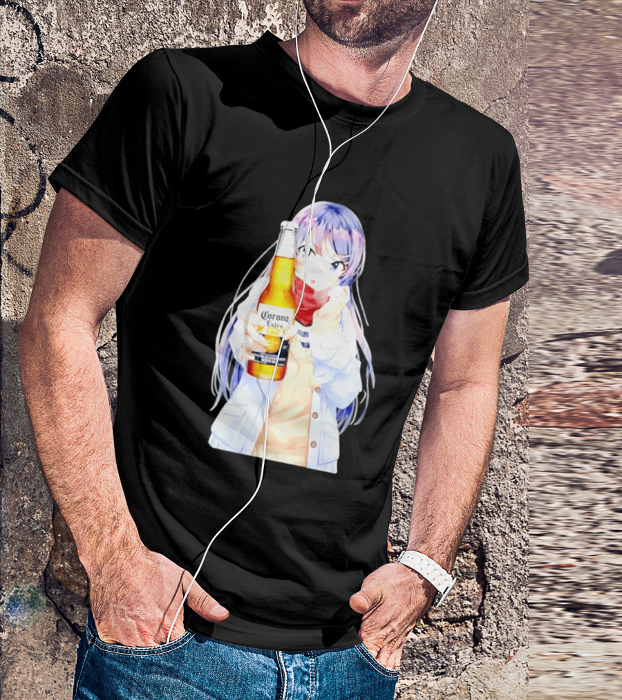 Mai Sakurajima Holding Corona Extra Rascal Does Not Dream Of Bunny Girl Senpai Anime T-Shirt