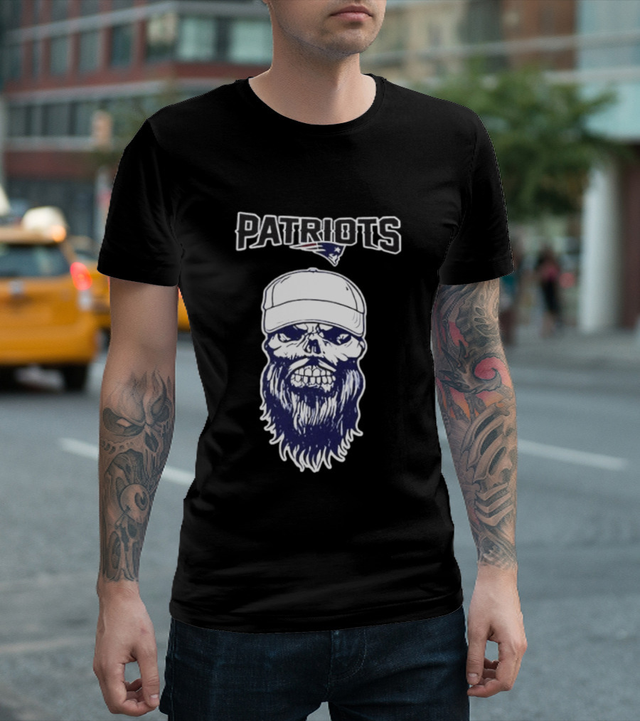 New England Patriots Luke Combs Skull Gillette Stadium Two Sided T-Shirt
