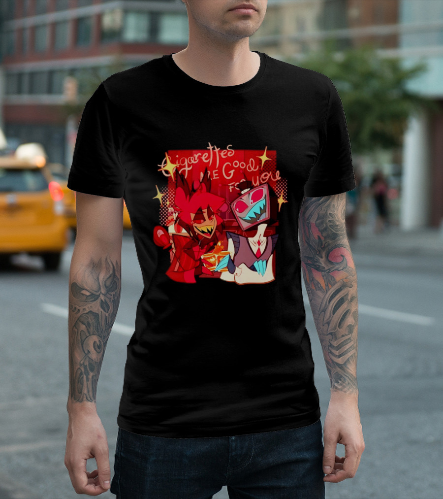 Radiostatic Sparks Duo Cigarettes Are Good For You Sparkling Characters T-Shirt