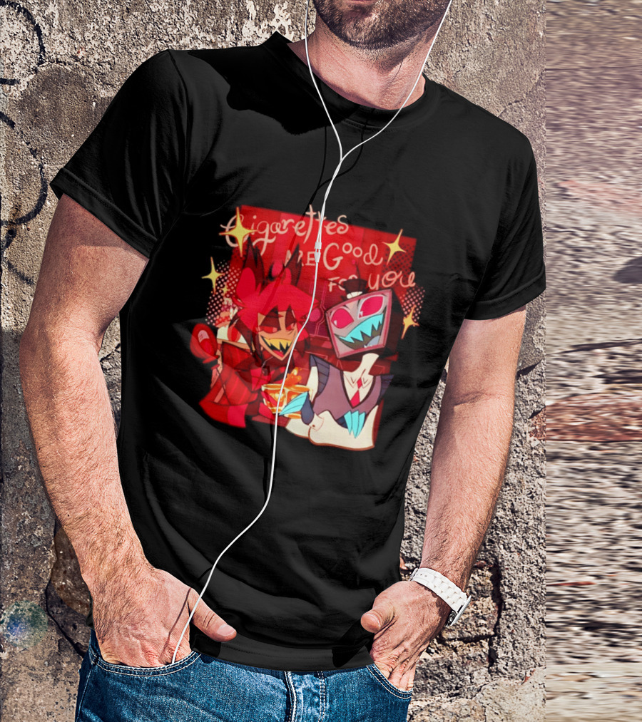 Radiostatic Sparks Duo Cigarettes Are Good For You Sparkling Characters T-Shirt