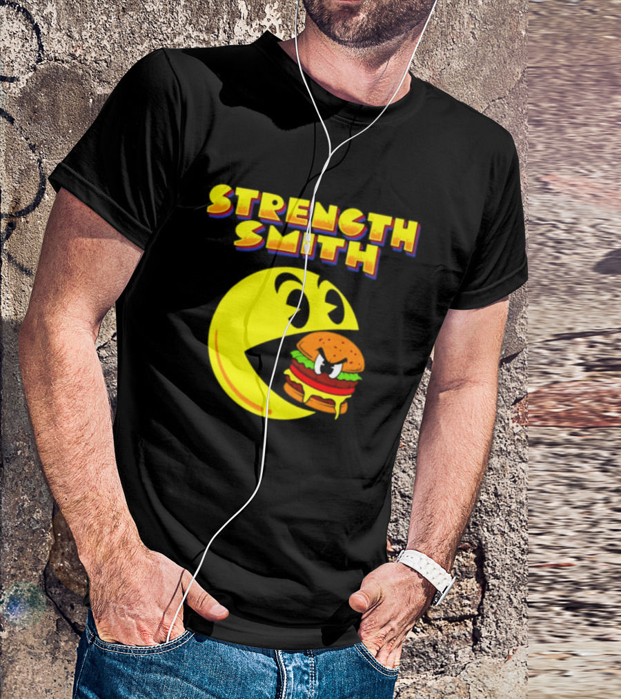 Strength Smith Pac Man Vs Burger Gaming Showdown T-Shirt