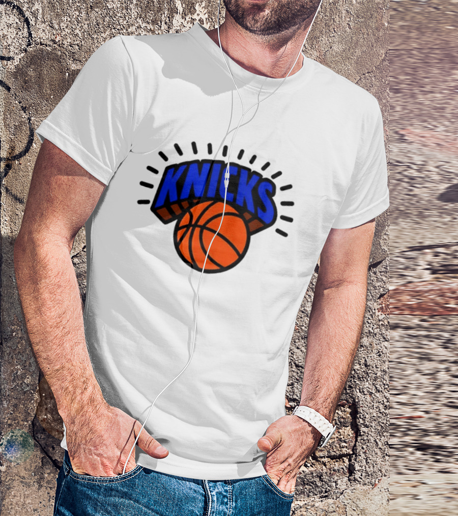 2026 NBA Let's Go New York Knicks Caricatures Two Sided T-Shirt