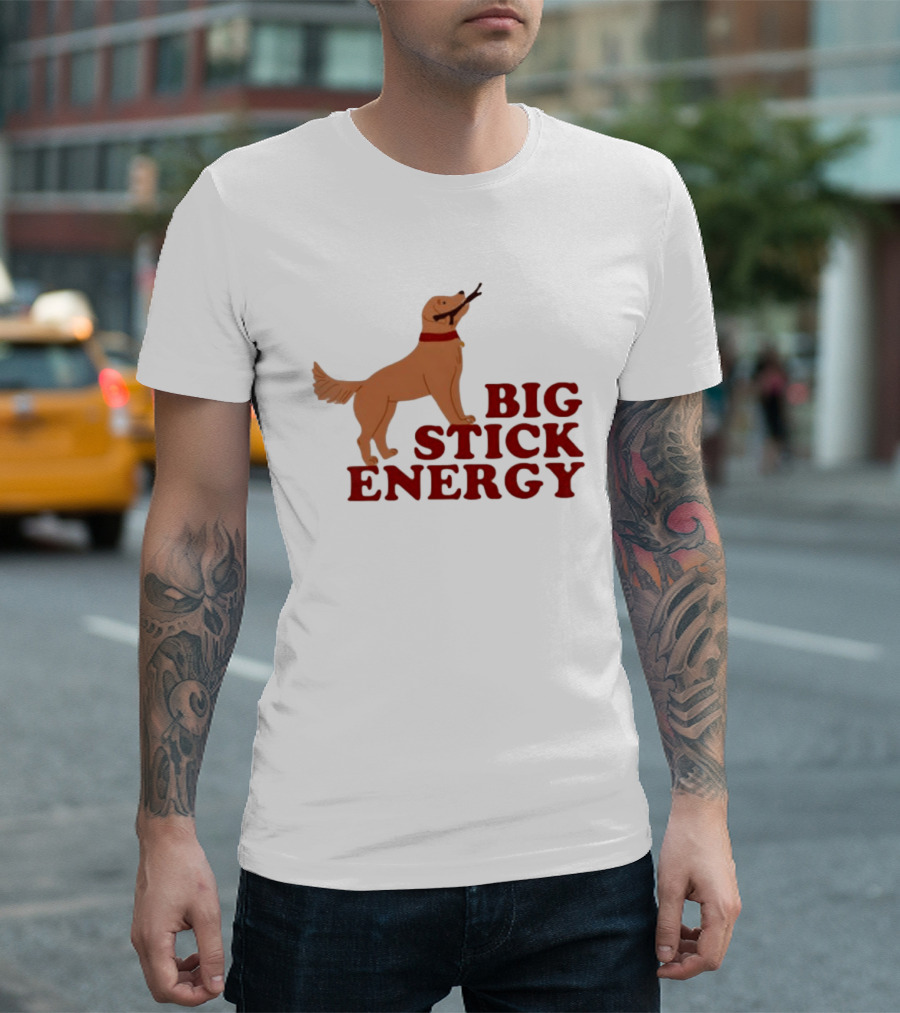 Big Stick Energy Golden Retriever Dog Lover Playful Pet T-Shirt