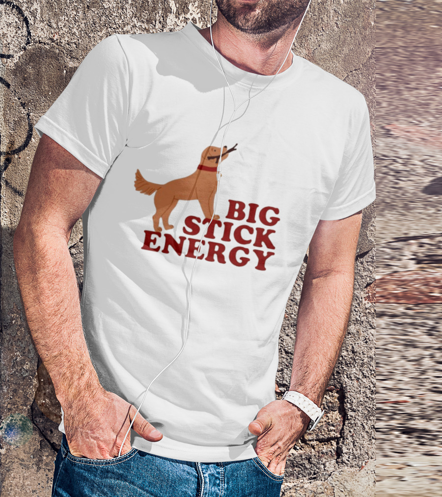 Big Stick Energy Golden Retriever Dog Lover Playful Pet T-Shirt