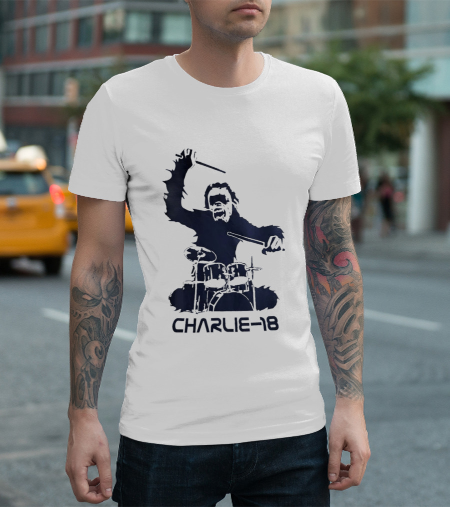 Charlie 18 Bigfoot Drumming T-Shirt