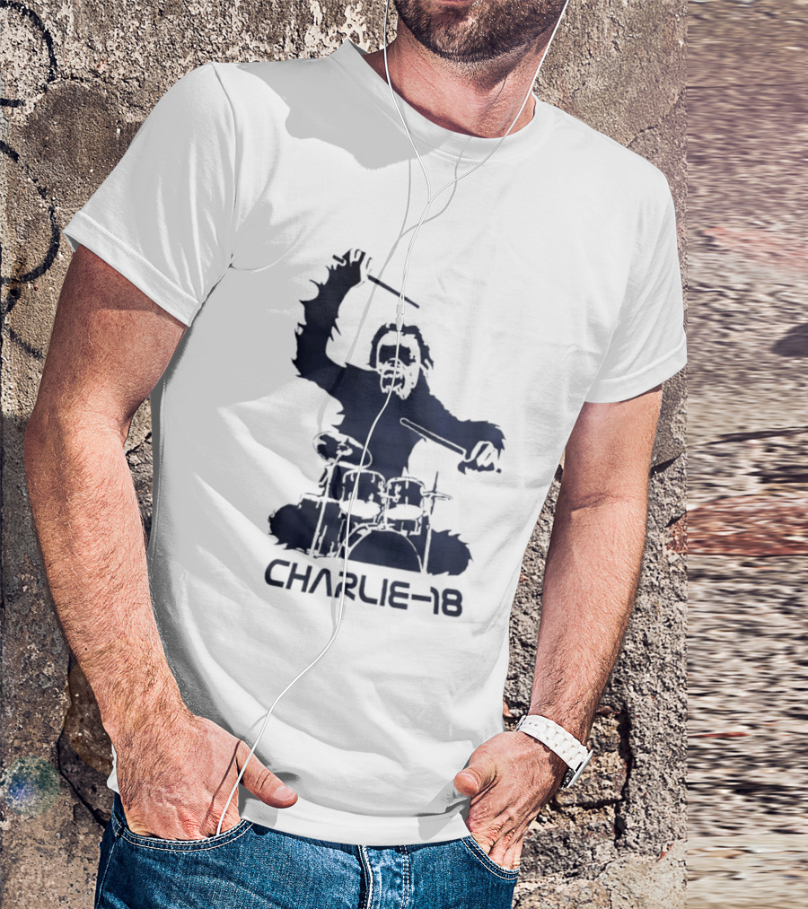 Charlie 18 Bigfoot Drumming T-Shirt