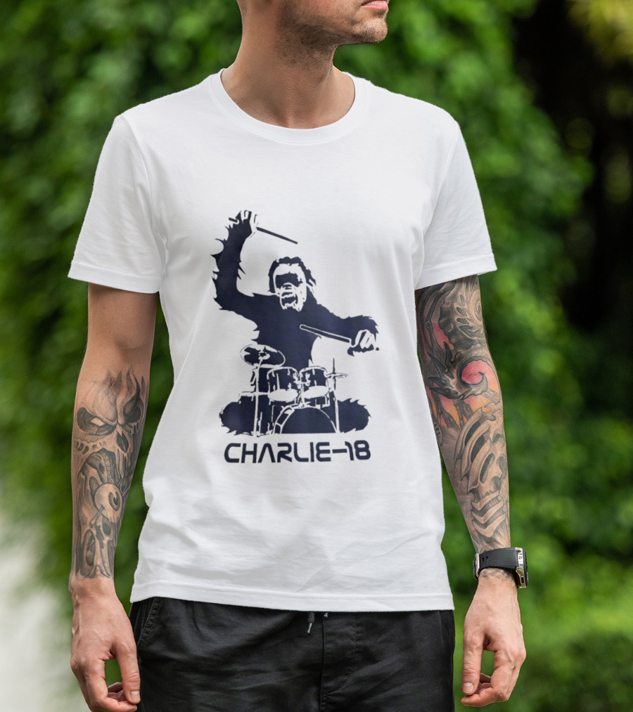 Charlie 18 Bigfoot Drumming T-Shirt