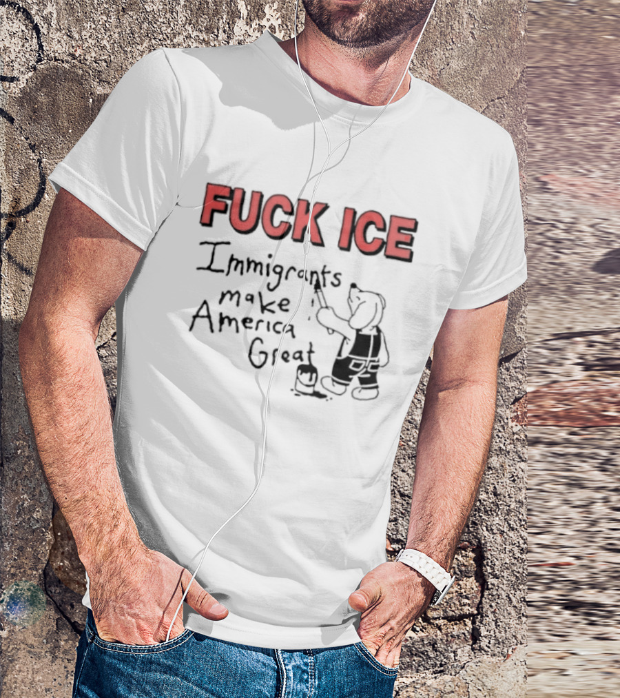 Fuck ICE Immigrants Make America Great Elephant Painter T-Shirt