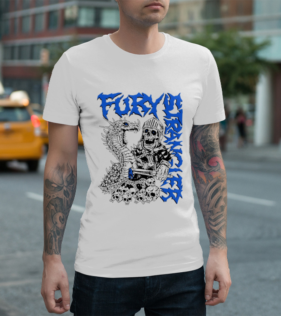 Fury Stranger Skeleton Knight And Dragon T-Shirt