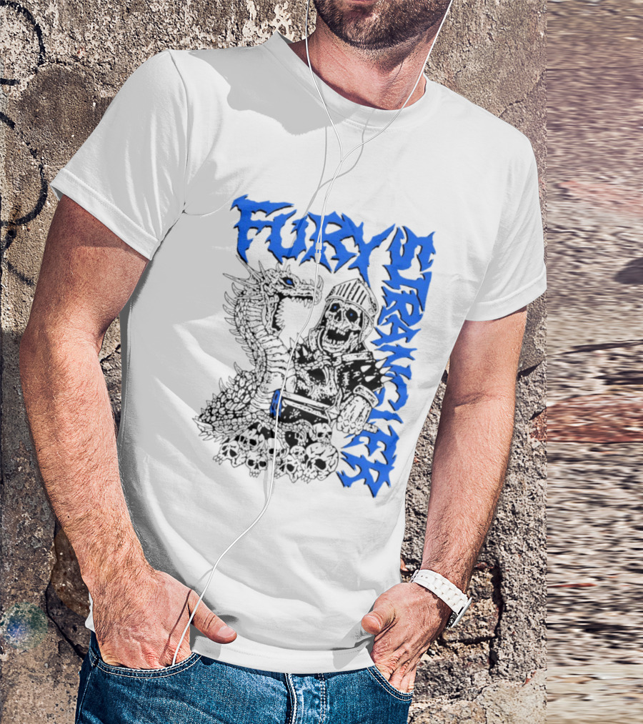 Fury Stranger Skeleton Knight And Dragon T-Shirt